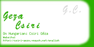 geza csiri business card